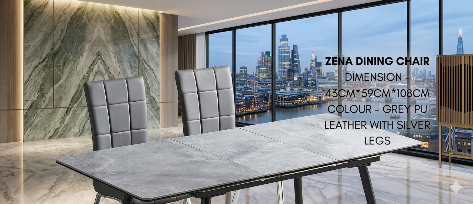 Zena High-Back Quilted PU Leather Dining Chair