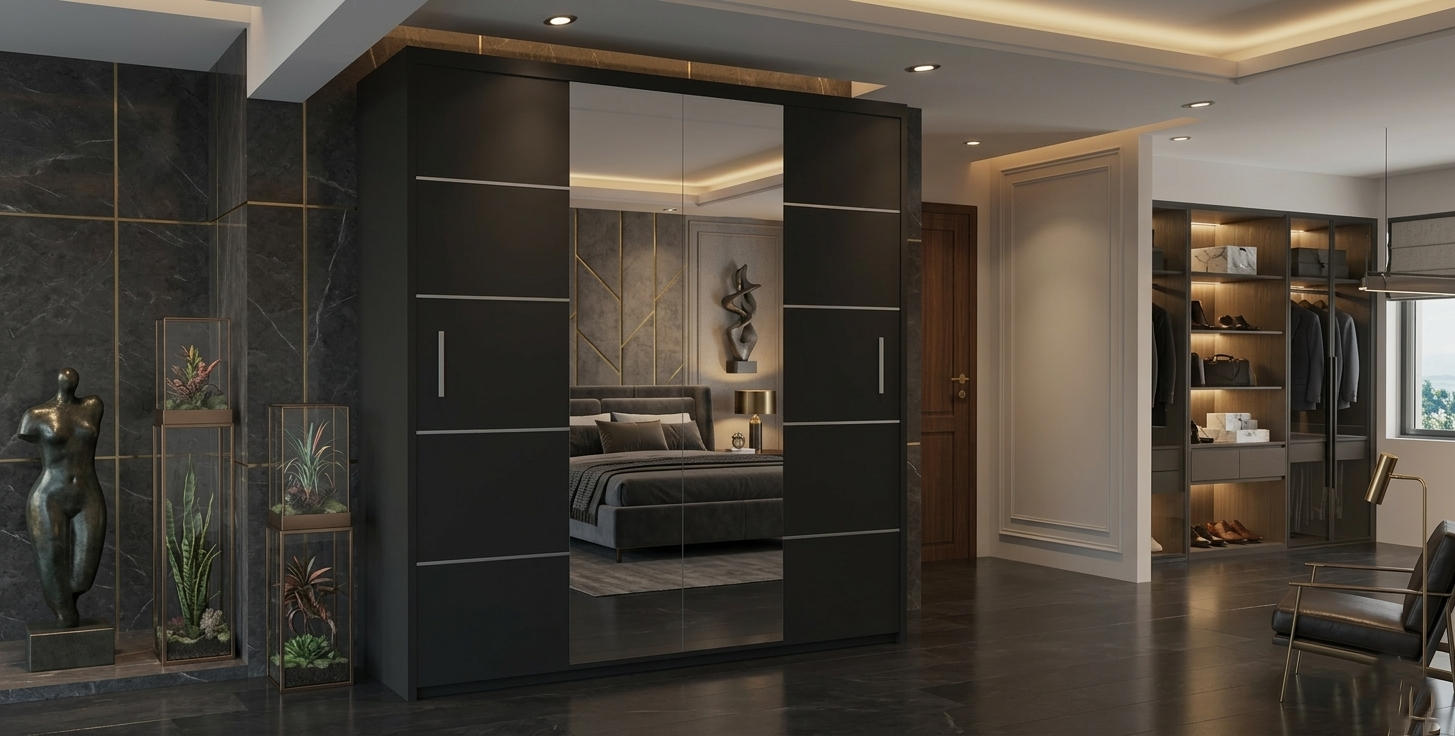 Lisbon Modern Sliding Mirror Wardrobe