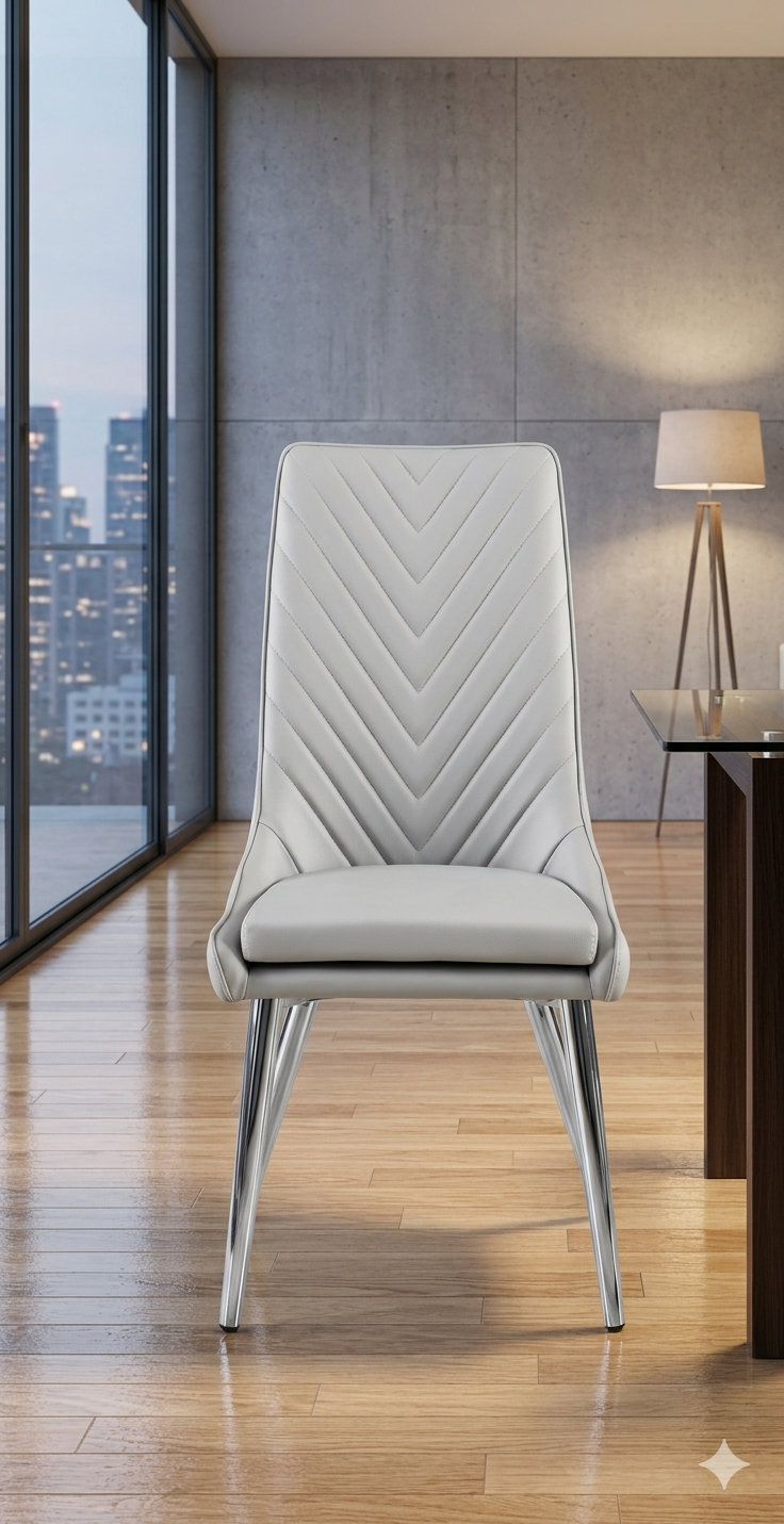 Opus Light Grey PU Leather Dining Chair