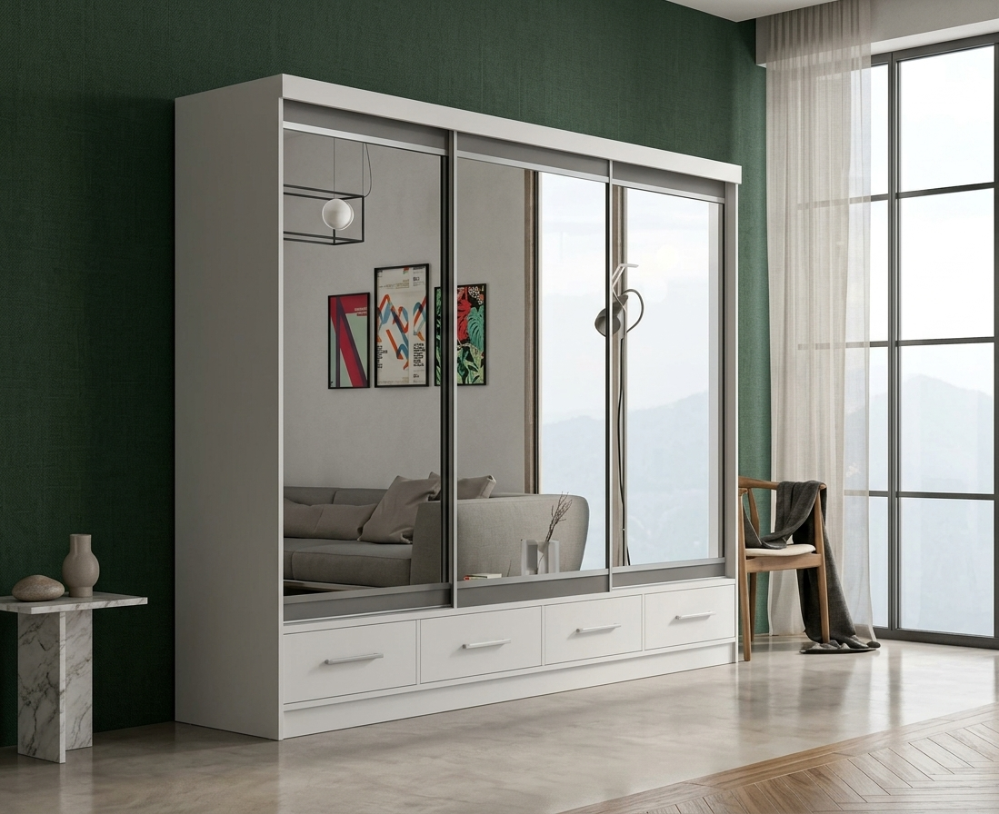 Mayfair 3 Door Sliding Wardrobe with Mirrored Front