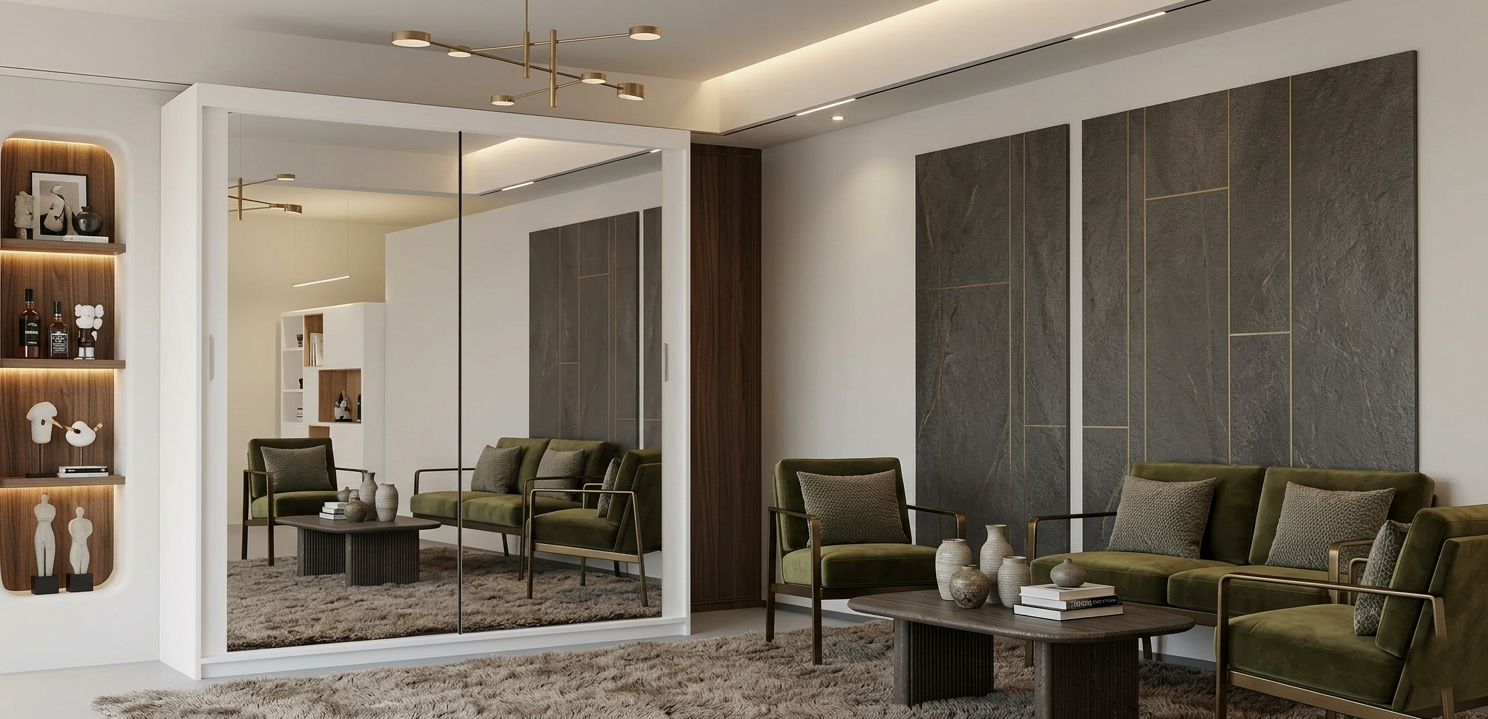 Chicago Modern Mirrored Sliding Wardrobe