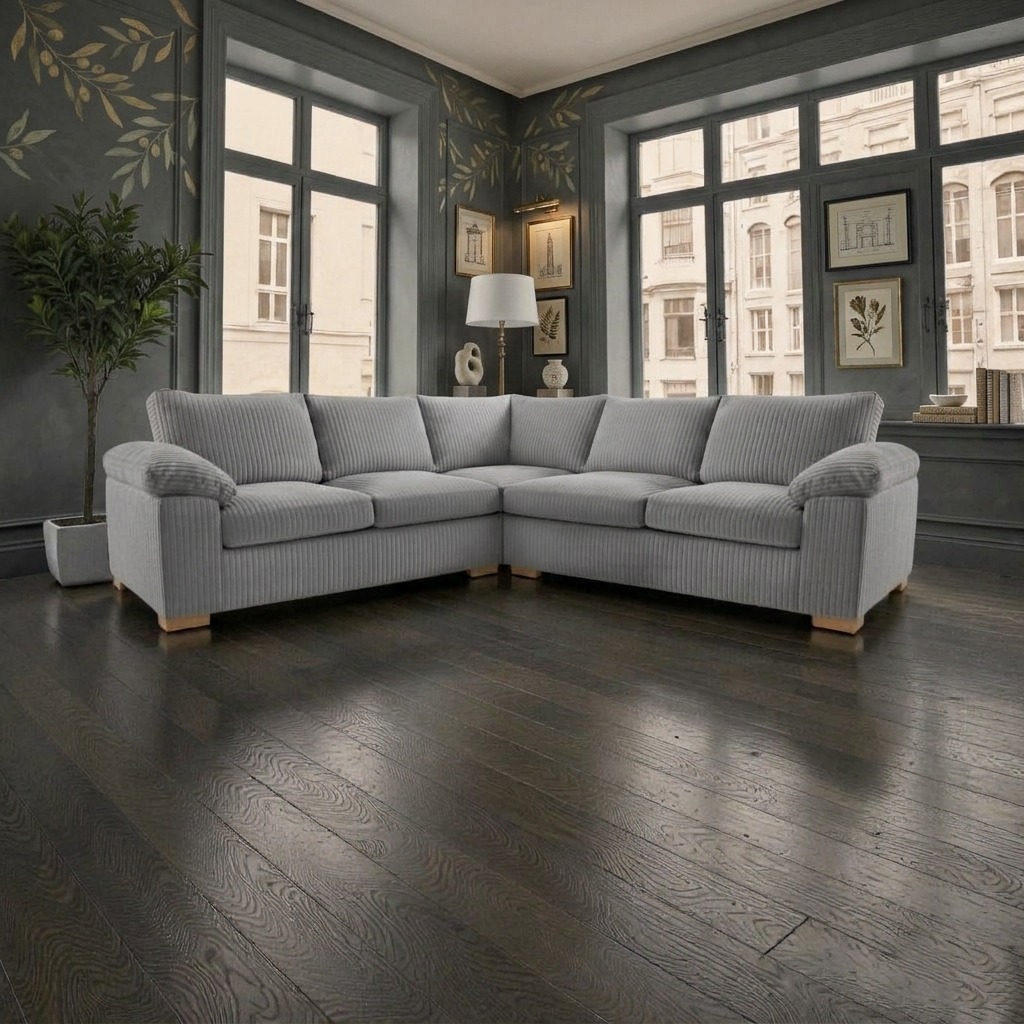 Milano Light Grey Corner Sofa