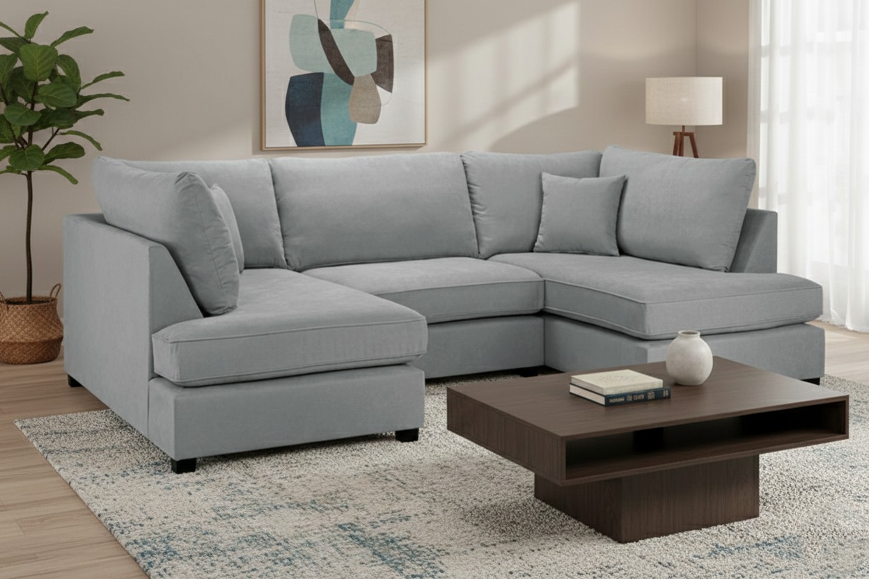 Carnaby Classic Sofa Grey U Shape Corner