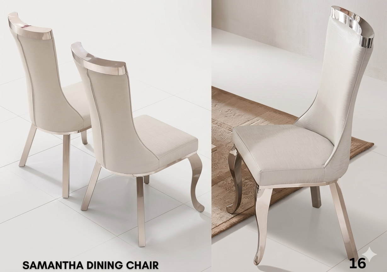 Samantha Dining Chair with Chrome Trim