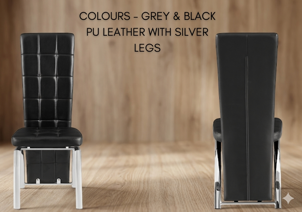 Zena Faux Leather Dining Chair – Chrome Legs