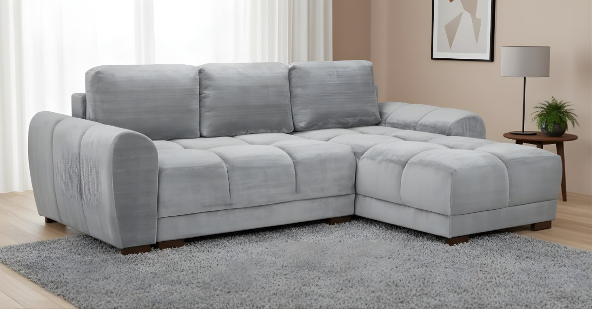 Azzuro Grey Universal Corner Sofabed